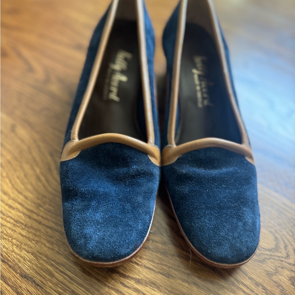 VTG Navy Blue Suede Loafers Katy Acord